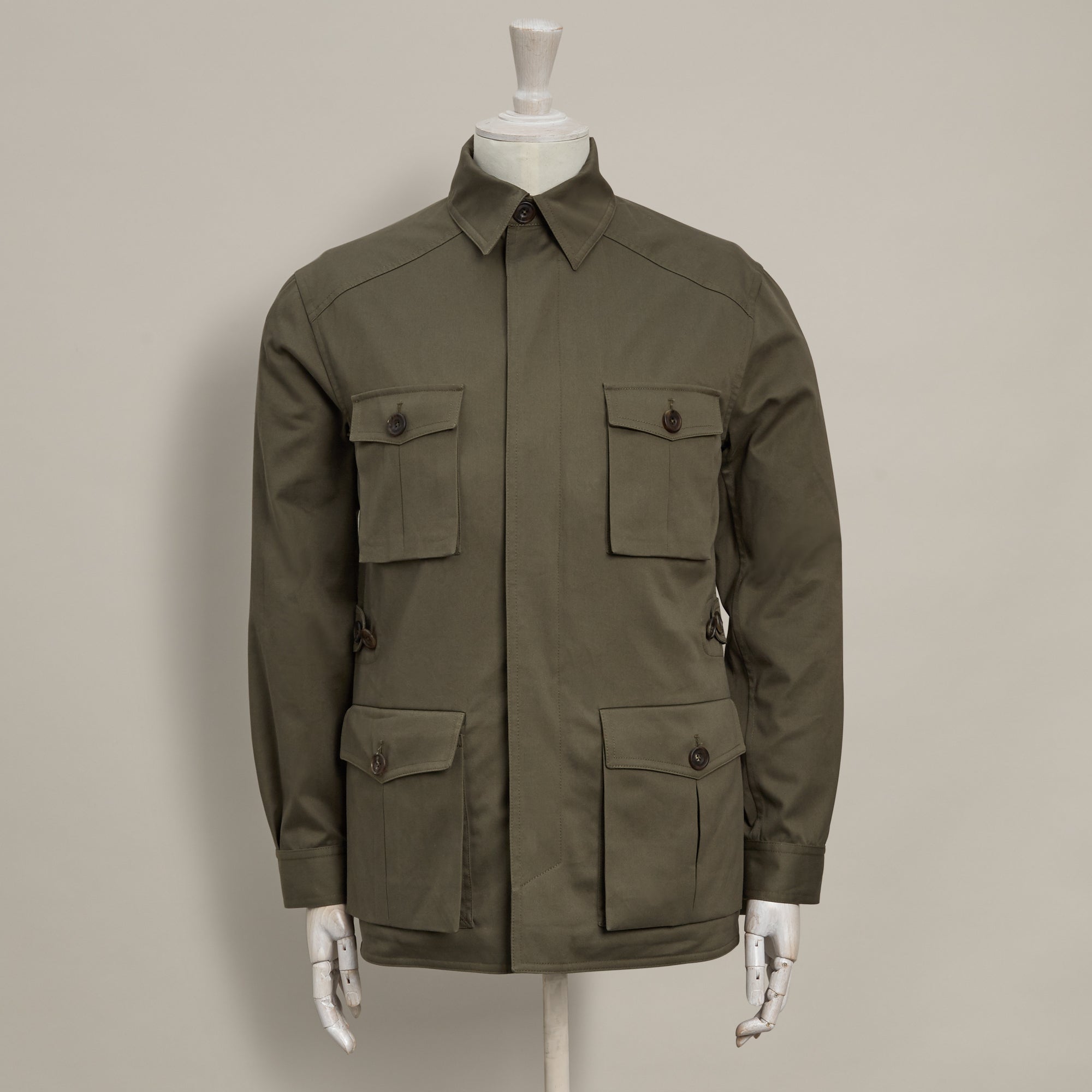 Lightweight Cotton Travel Jacket In Lovat