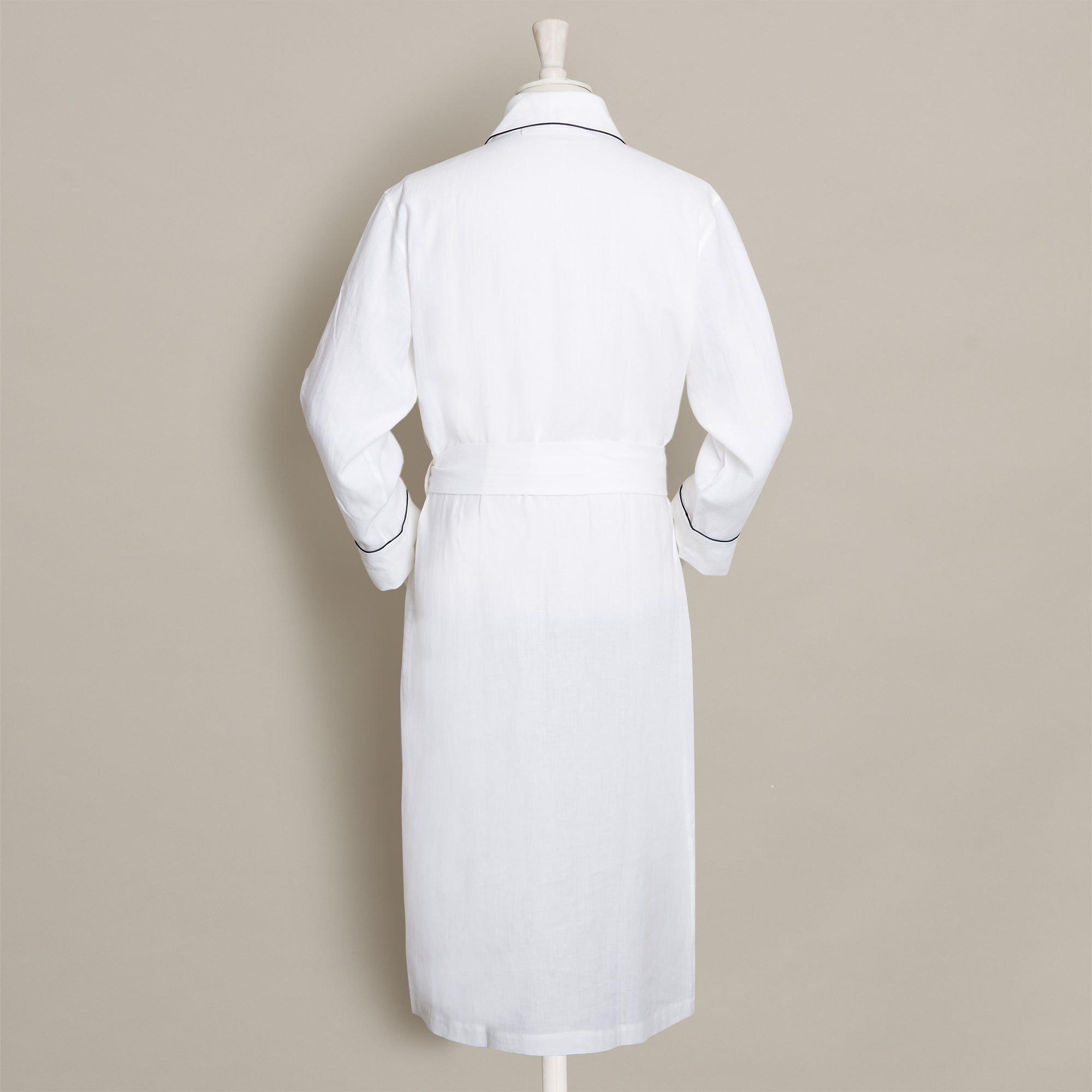 Linen Dressing Gown In White Linen Dressing Gown In White