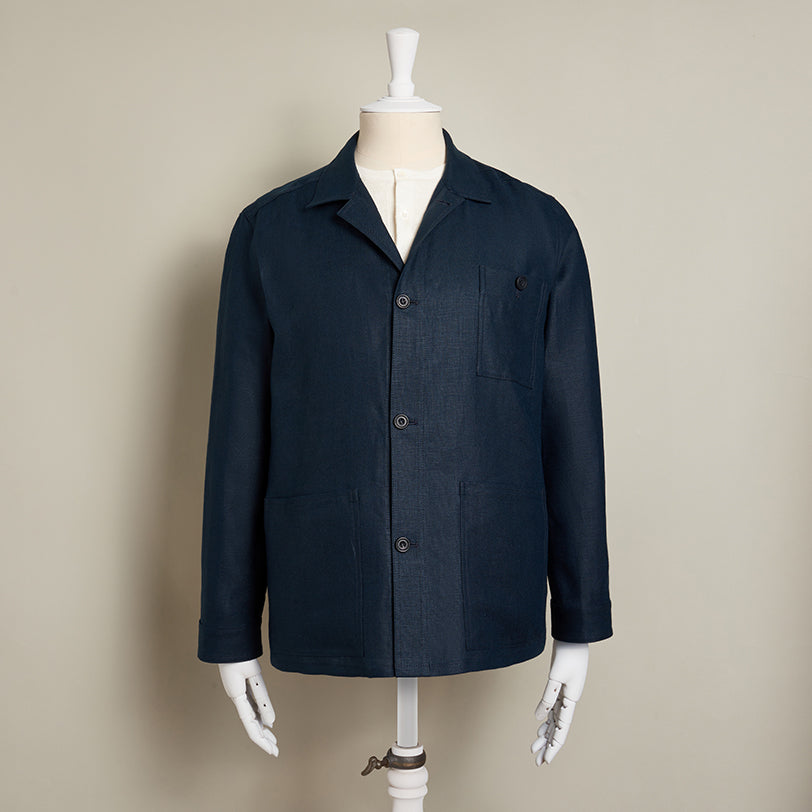 Linen Jacket No. 2 In Dark Navy