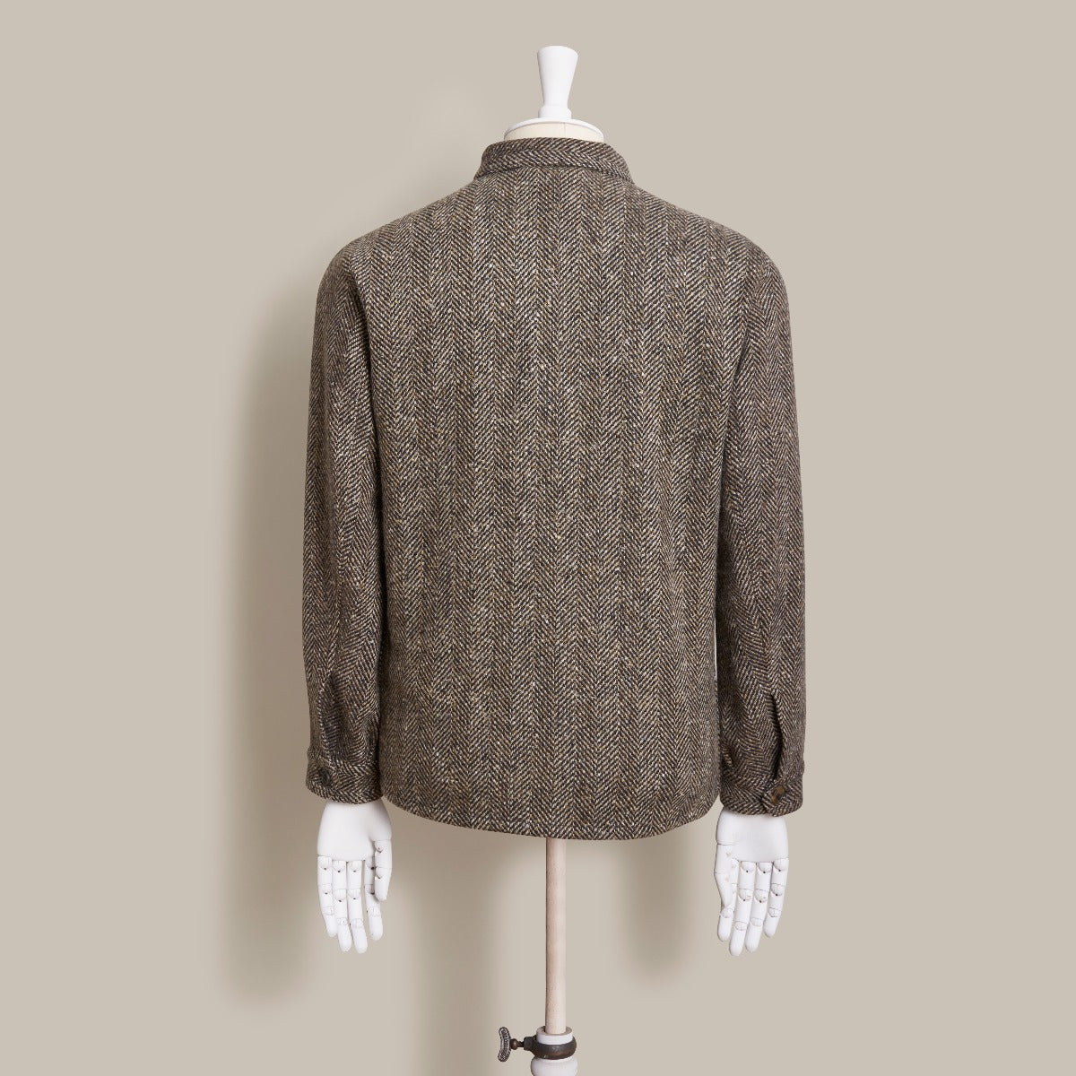 Artisan Woven Herringbone Jacket No. 2 In Light Brown