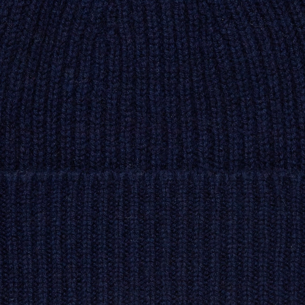 Ribbed Knit Cashmere Hat In Navy