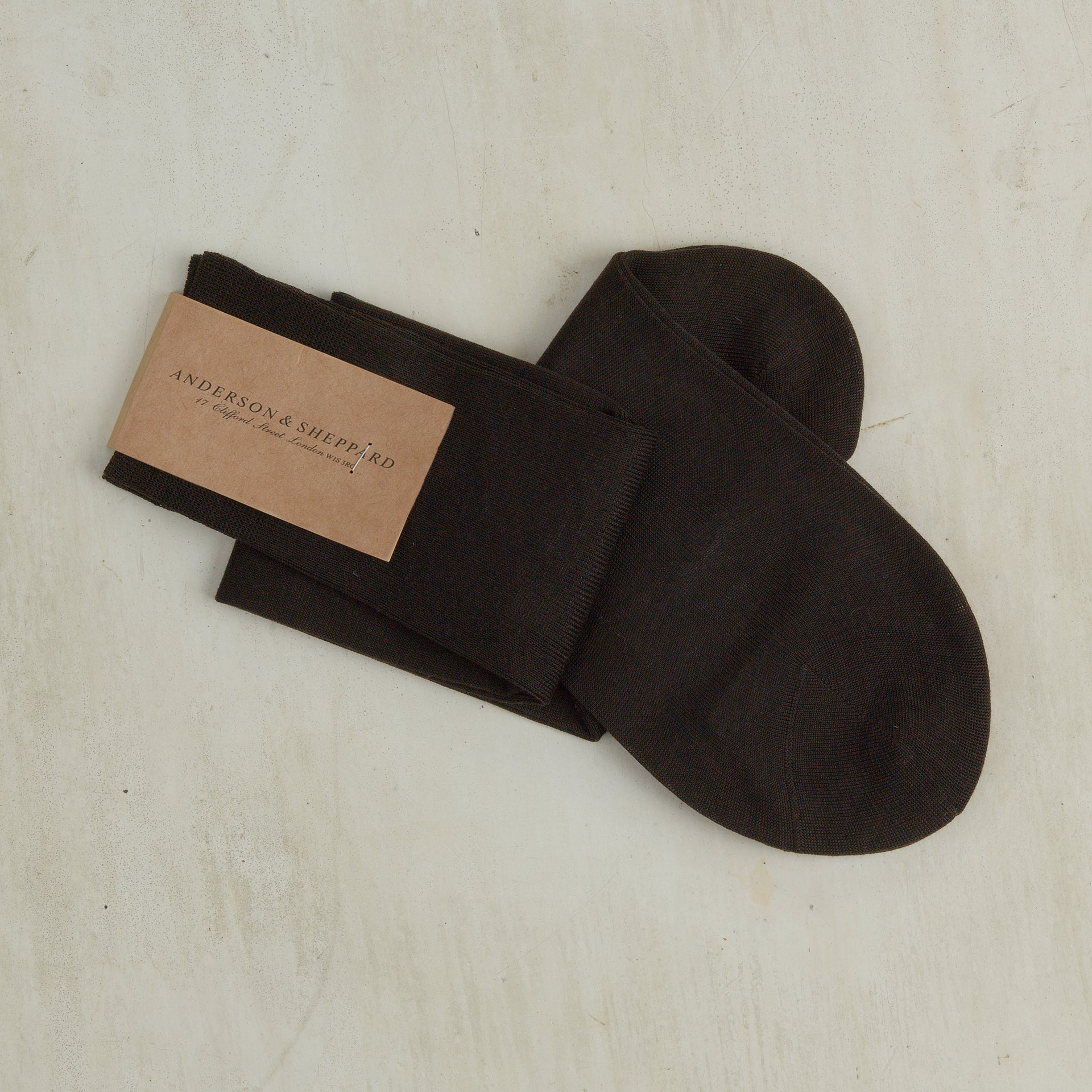 Long Plain Cotton Socks Dark