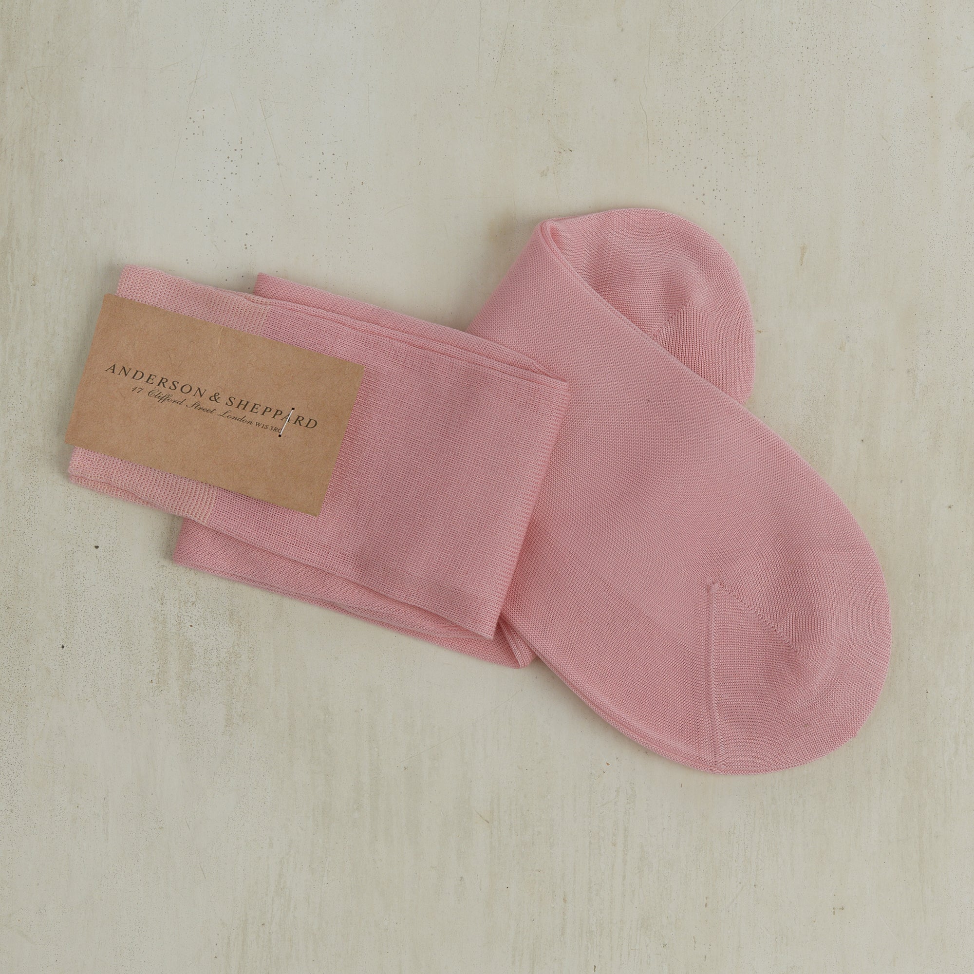 Long Plain Cotton Socks In Pink