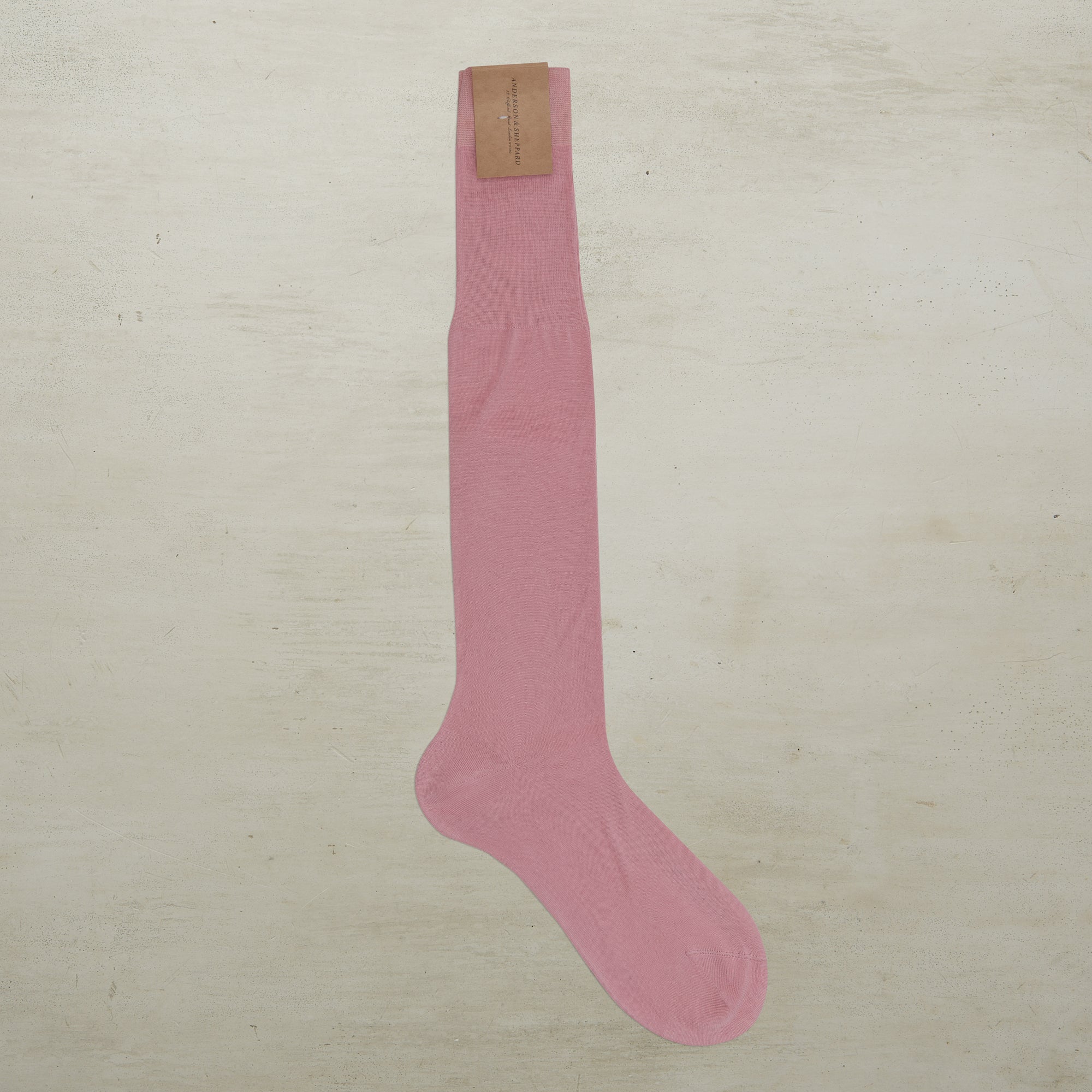 Long Plain Cotton Socks In Pink