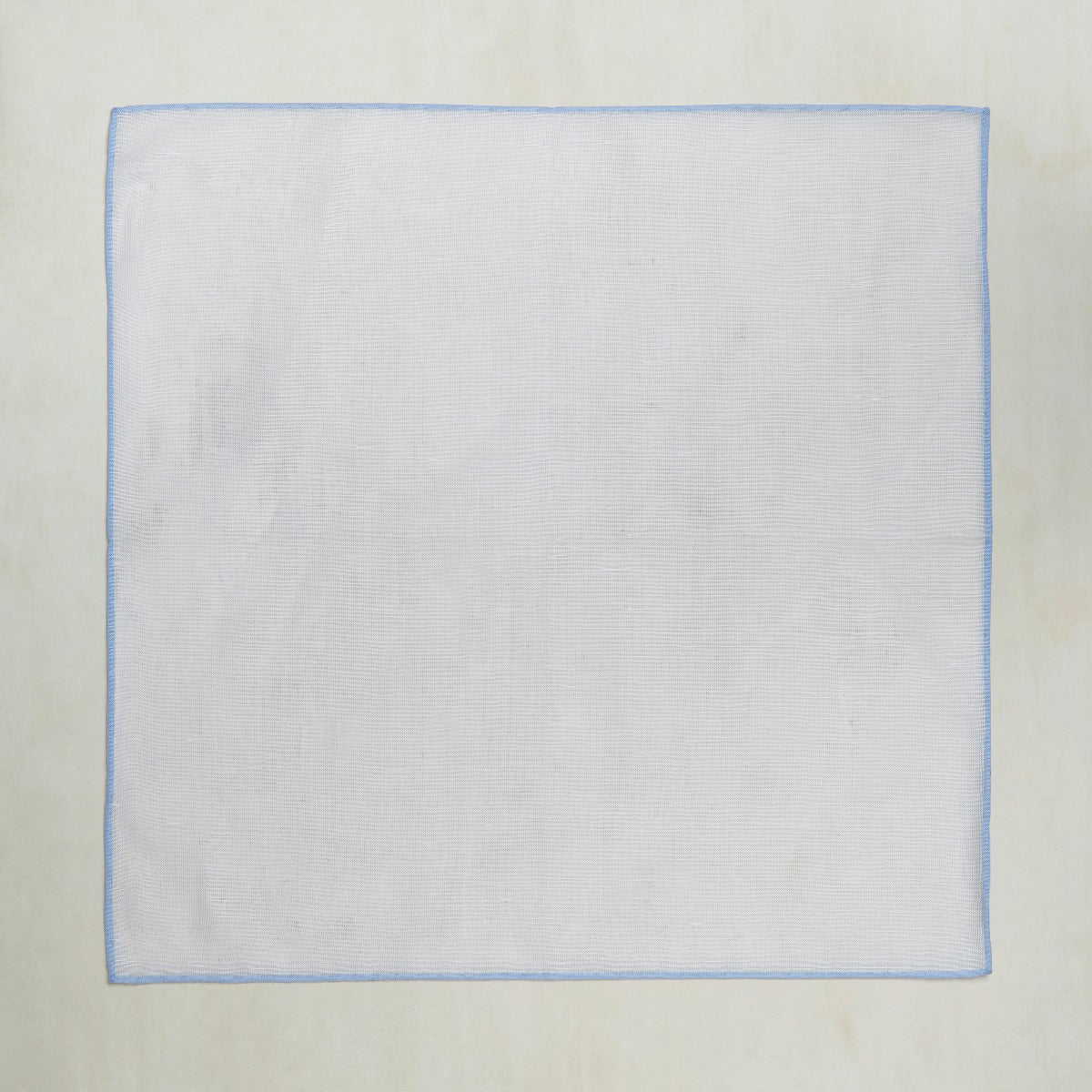 Linen Cotton Pocket Square Sky Edge