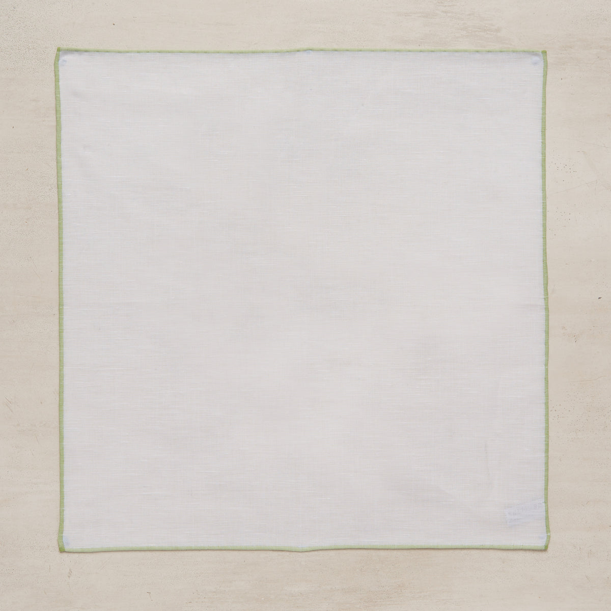 Linen Cotton Pocket Square Light Green Edge
