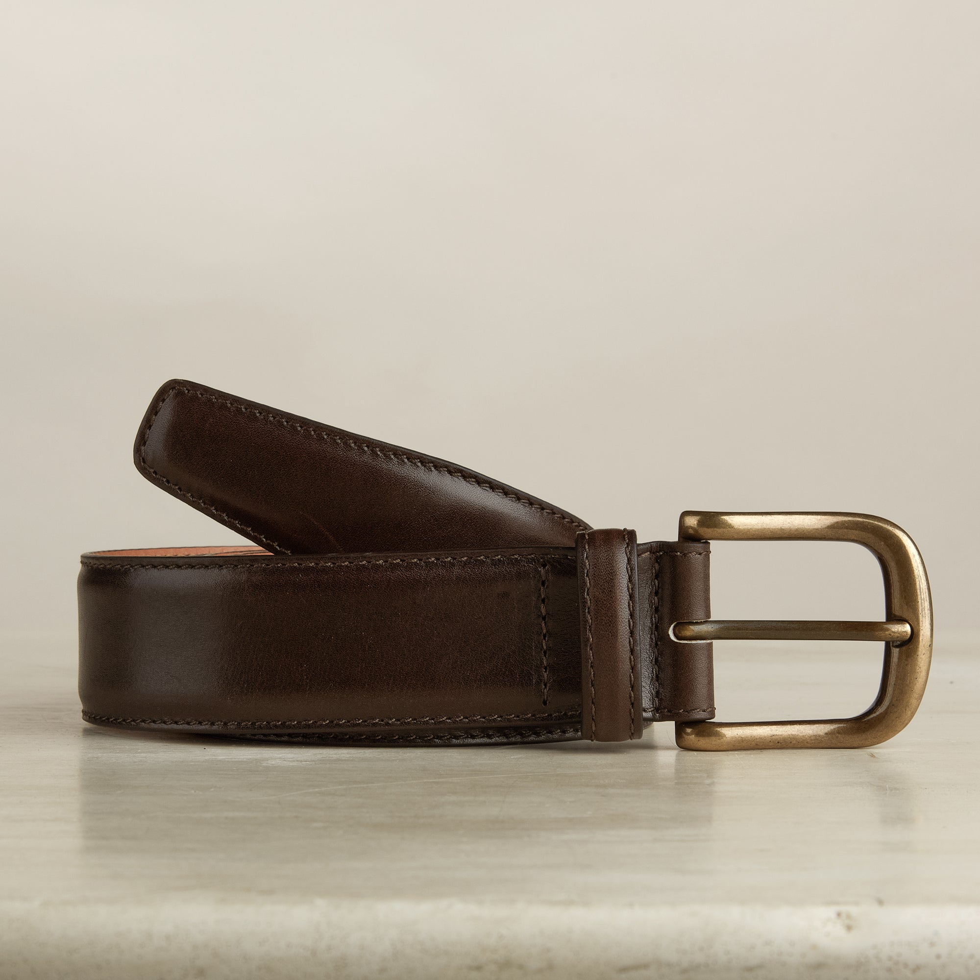 Smooth Nappa Leather Belt In Brown