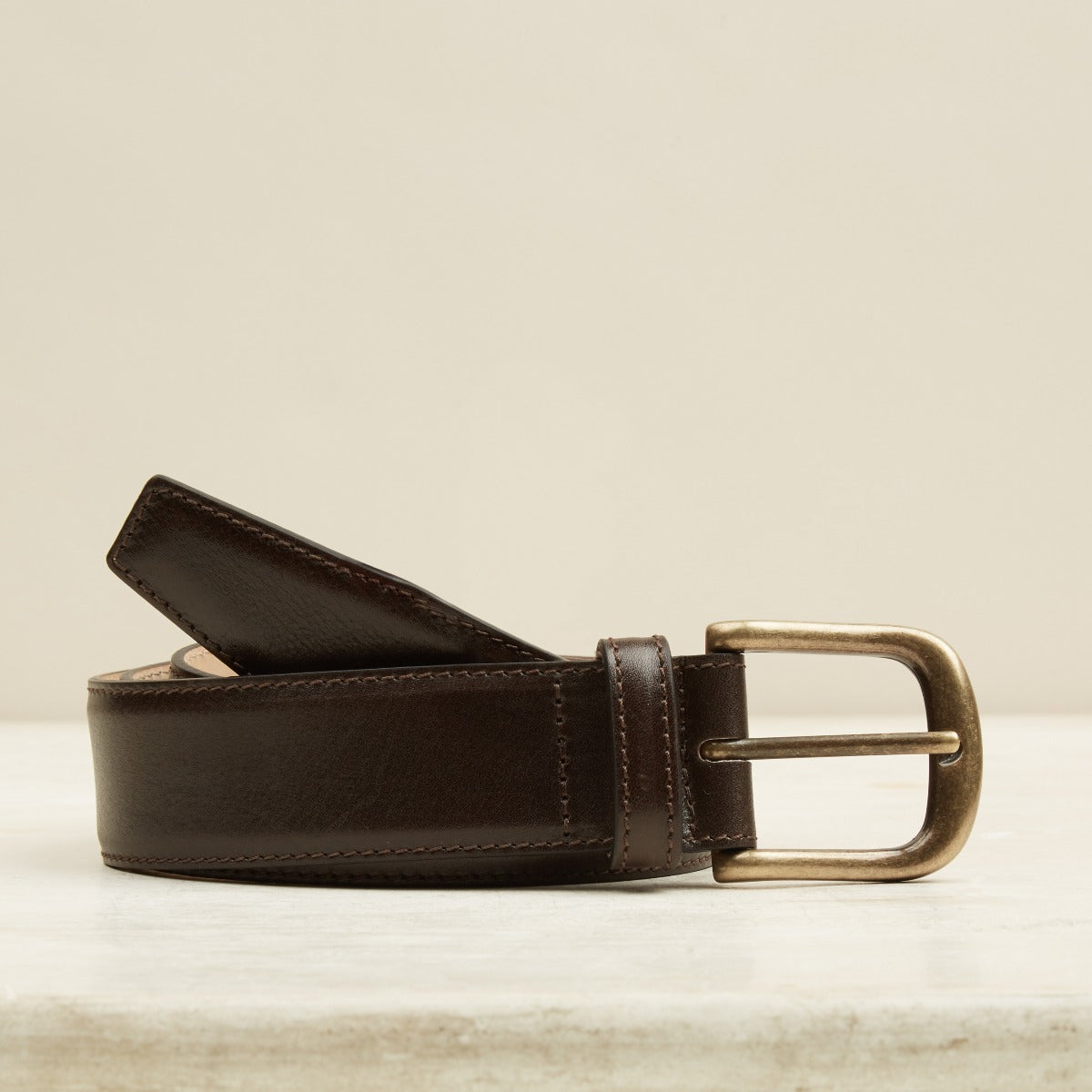 Smooth Nappa Leather Belt Dark