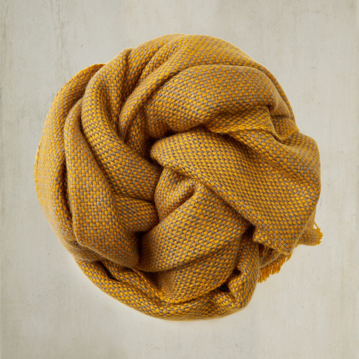 Cashmere Birdseye Weave Scarf Gold