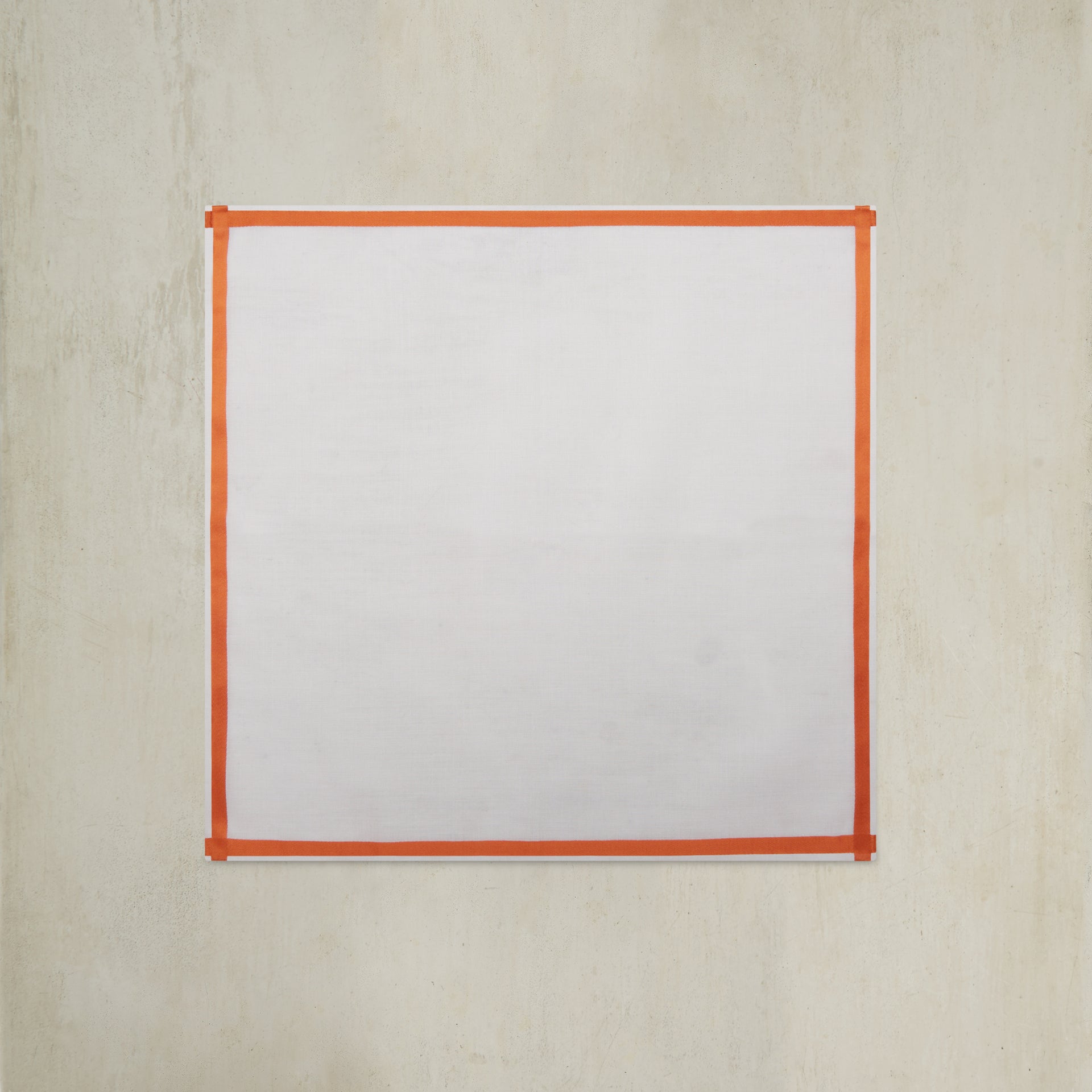 Cotton Pocket Square Contrast Edges Orange