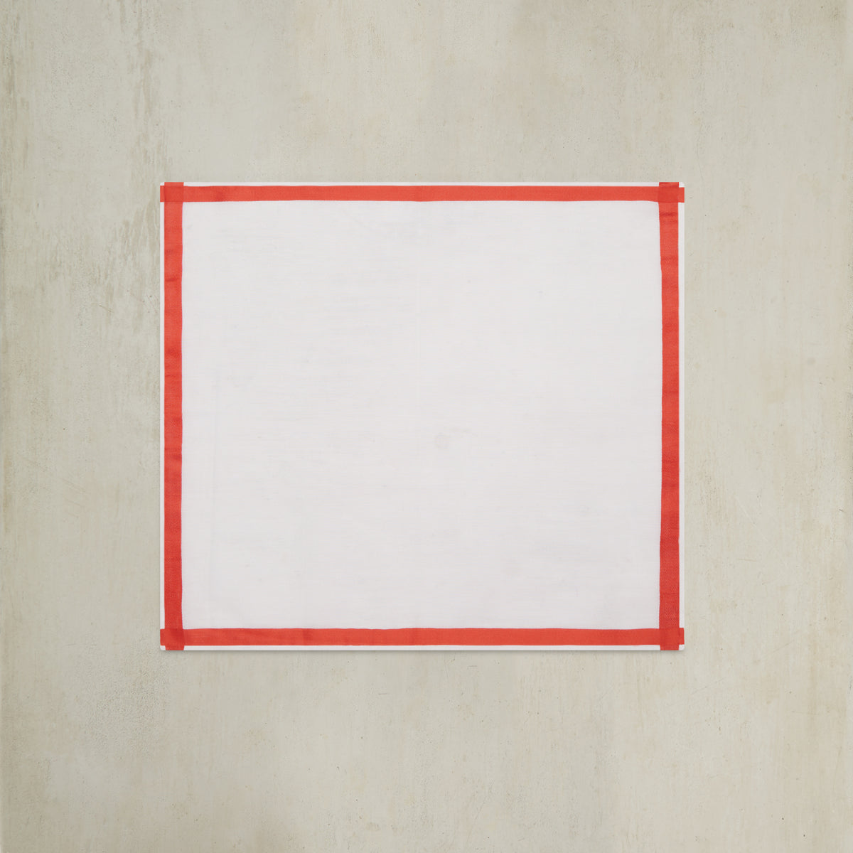 Cotton Pocket Square Contrast Edges Red