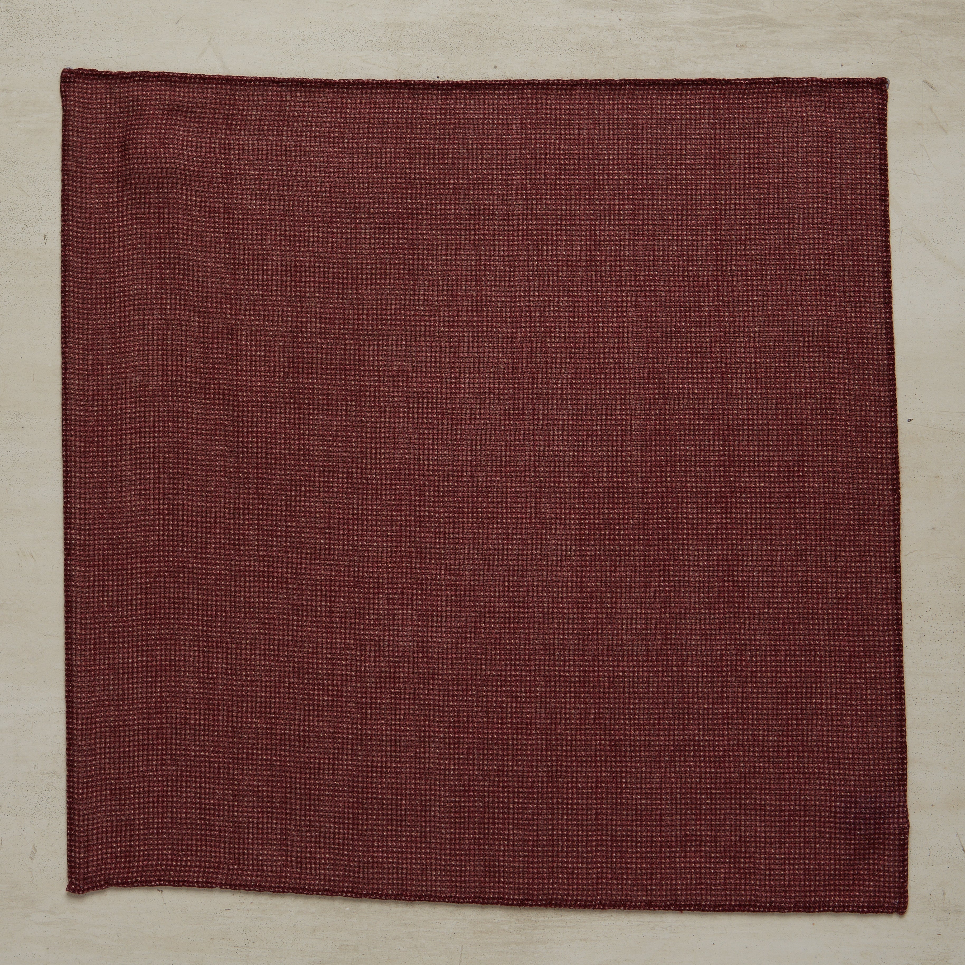 Wool And Silk Birdseye Pocket Square In Burgundy