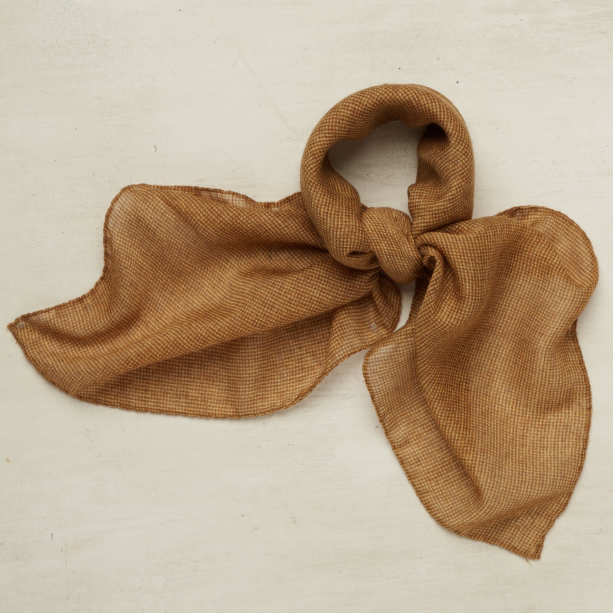 Wool And Silk Birdseye Neckerchief In Gold