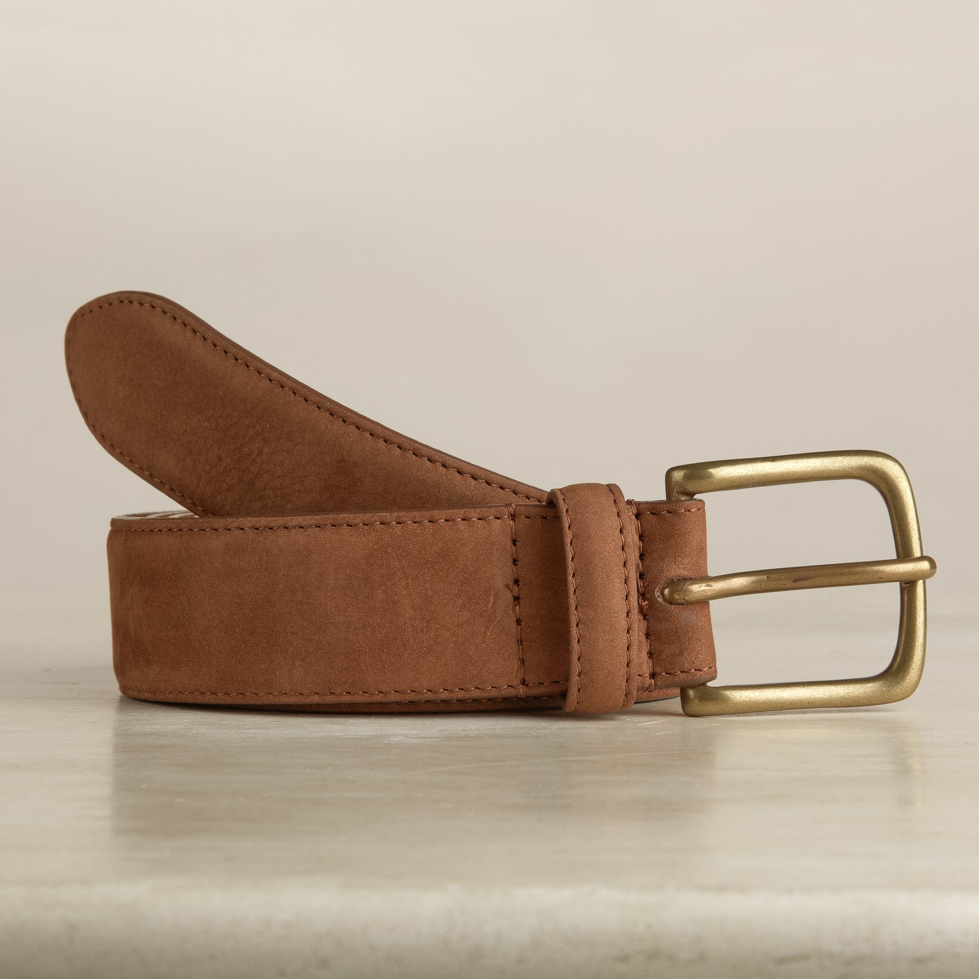 Suede Belt In Light Brown