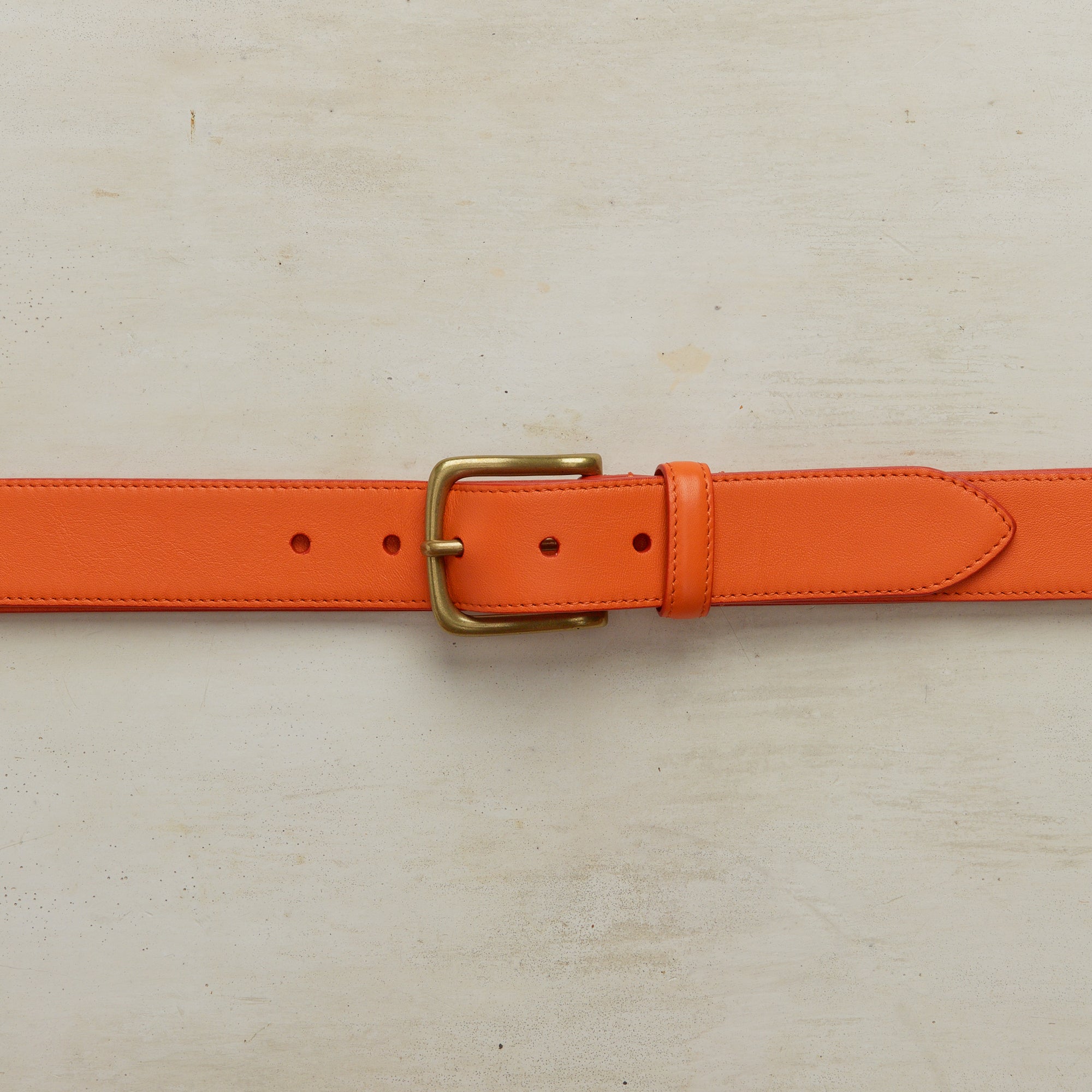 Plain Leather Belt in Orange