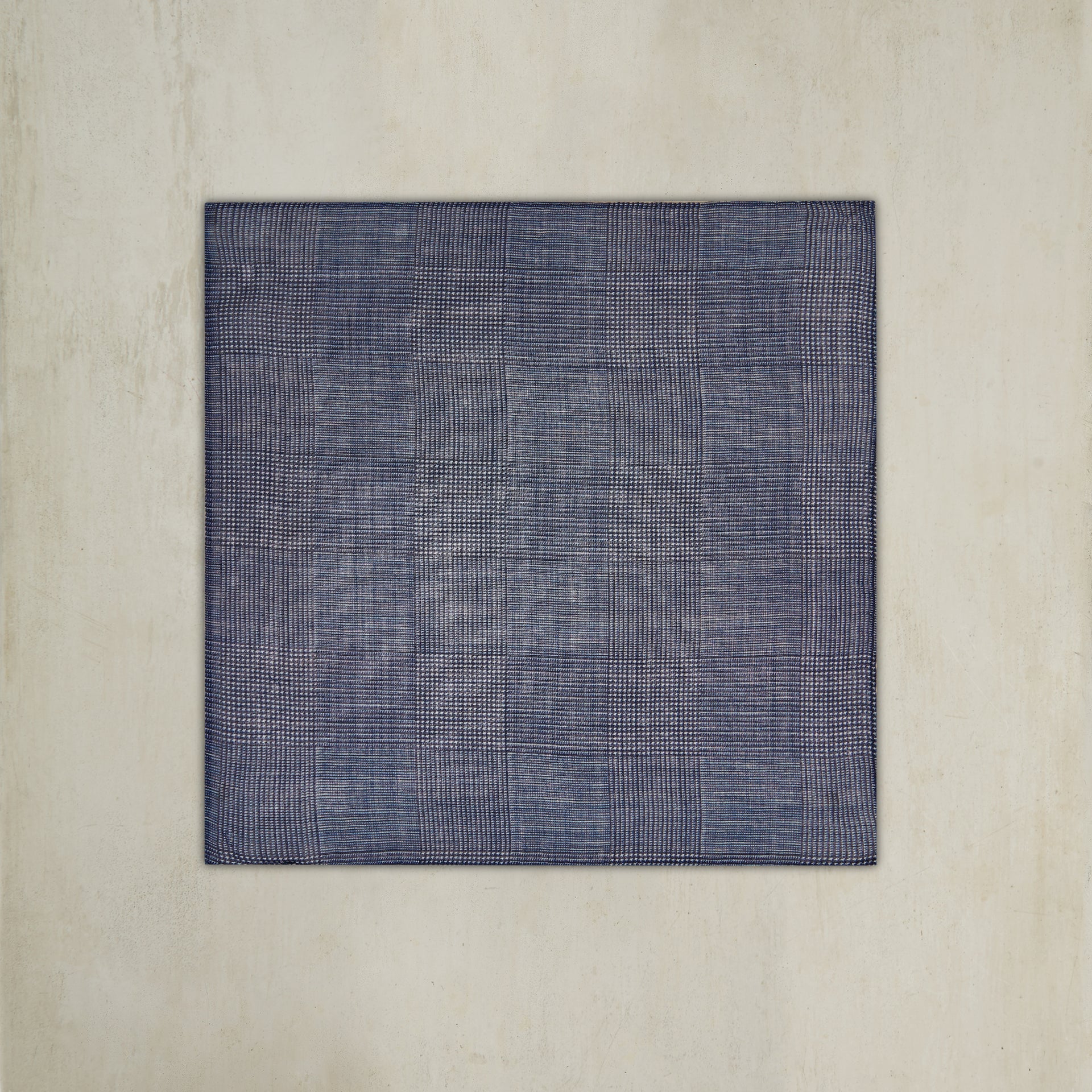 Wool Silk Glen Check Pocket Square
