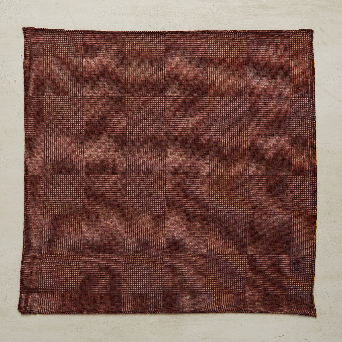 Wool Silk Glen Check Pocket Square