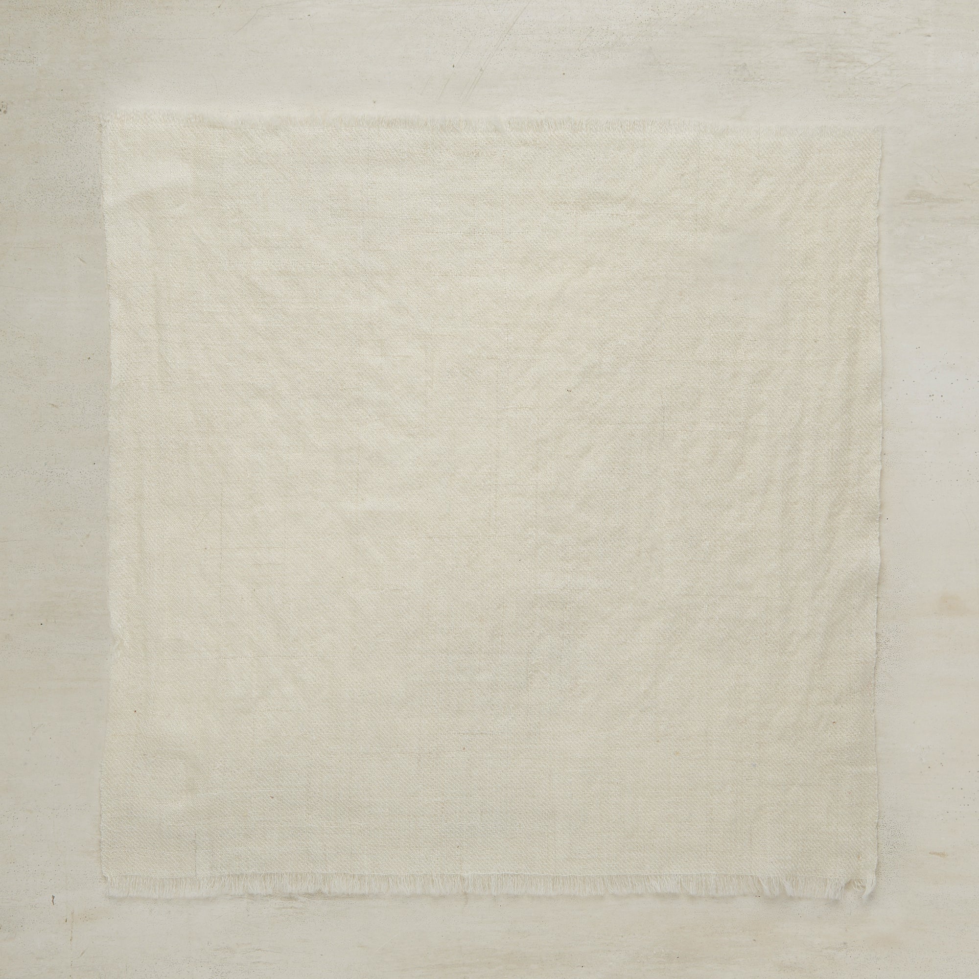 Hand Woven Cashmere Pocket Square In Cream