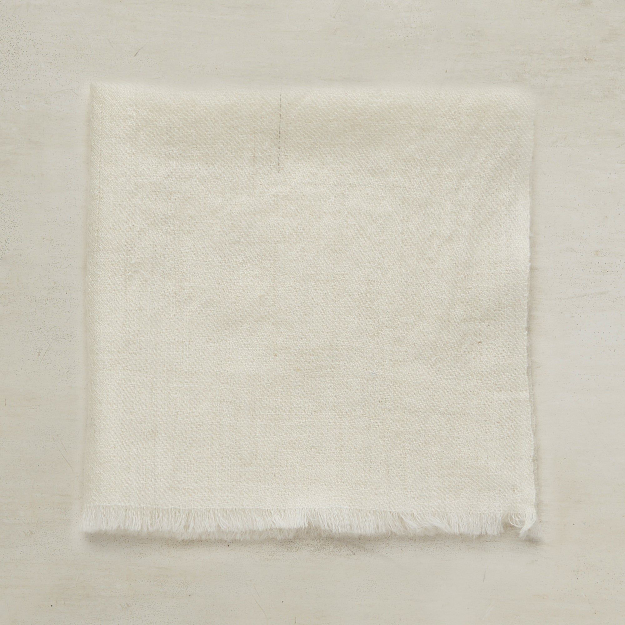 Hand Woven Cashmere Pocket Square In Cream