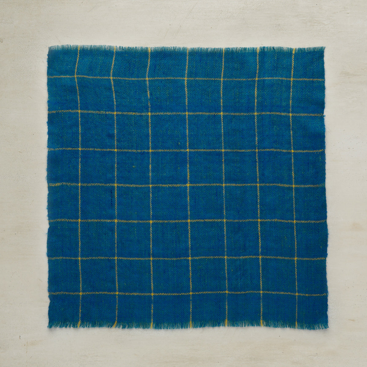 Check Cashmere Pocket Square Yellow