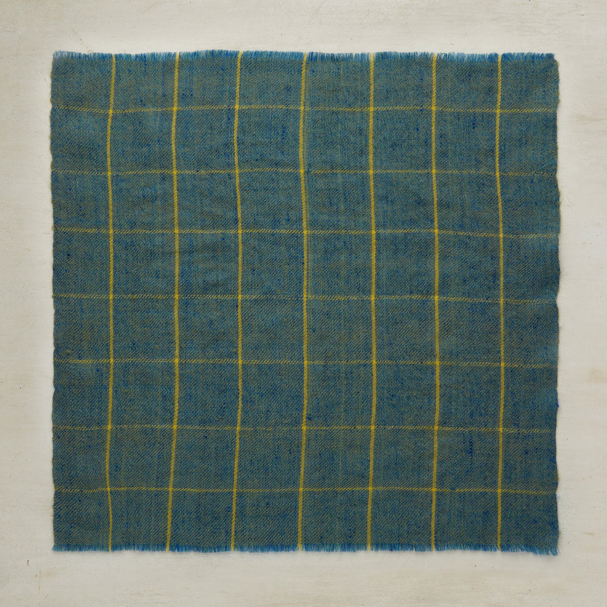 Check Cashmere Pocket Square Teal