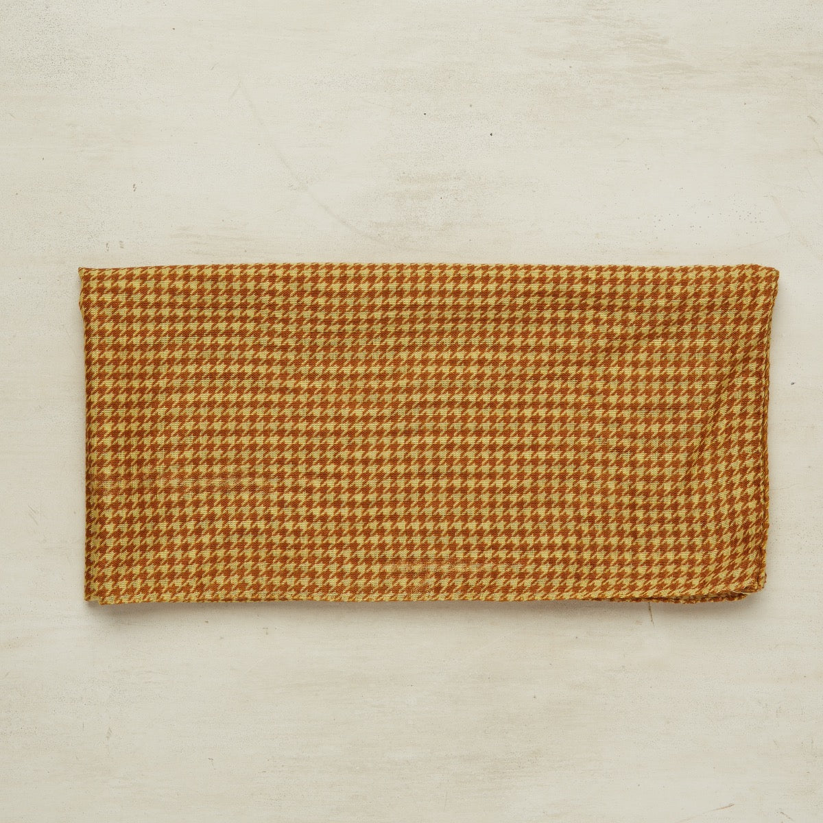 Wool And Silk Houndstooth Scarf In Gold