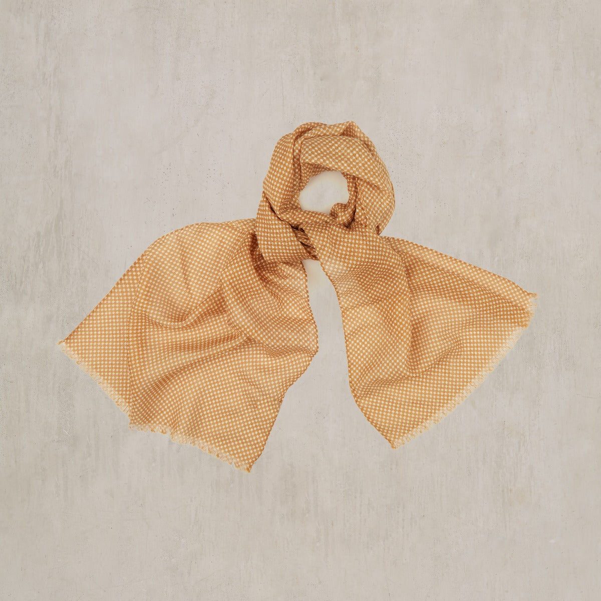 Wool And Silk Medium Spot Scarf In Gold