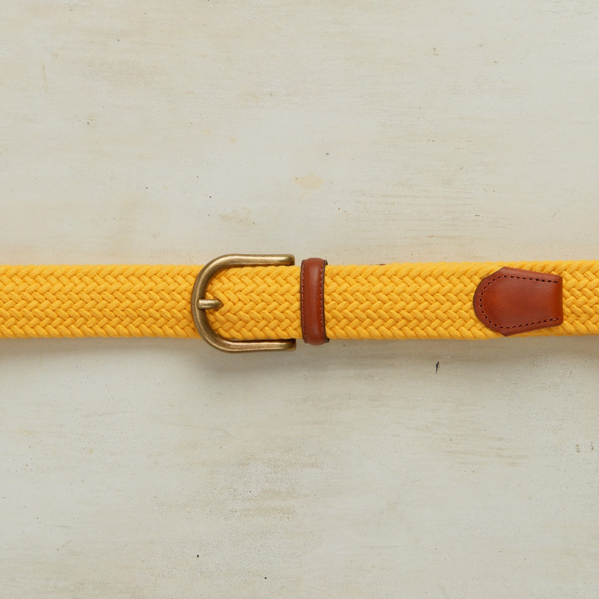 Cotton Elastic Woven Belt In Yellow