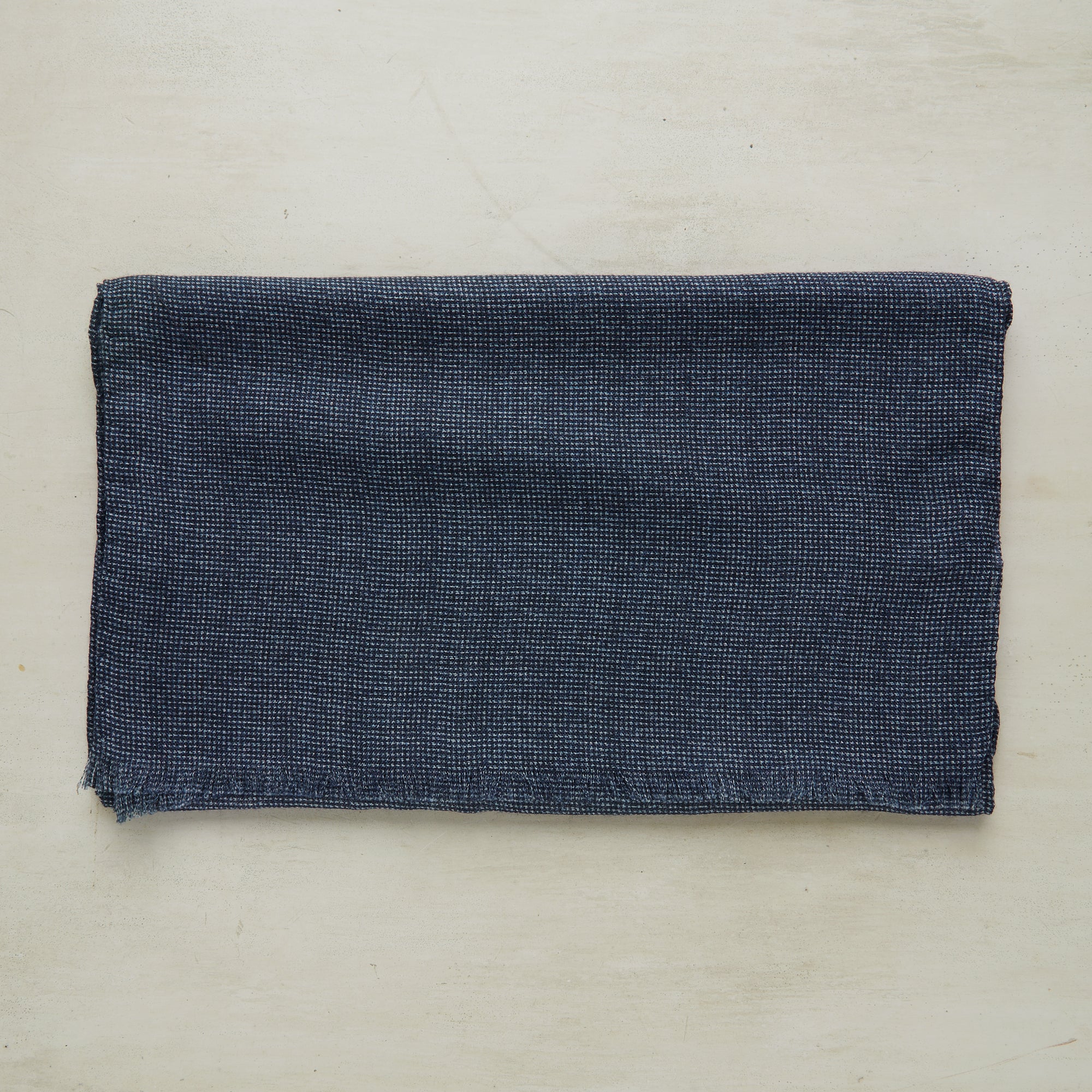 Wool And Silk Birdseye Scarf In Navy