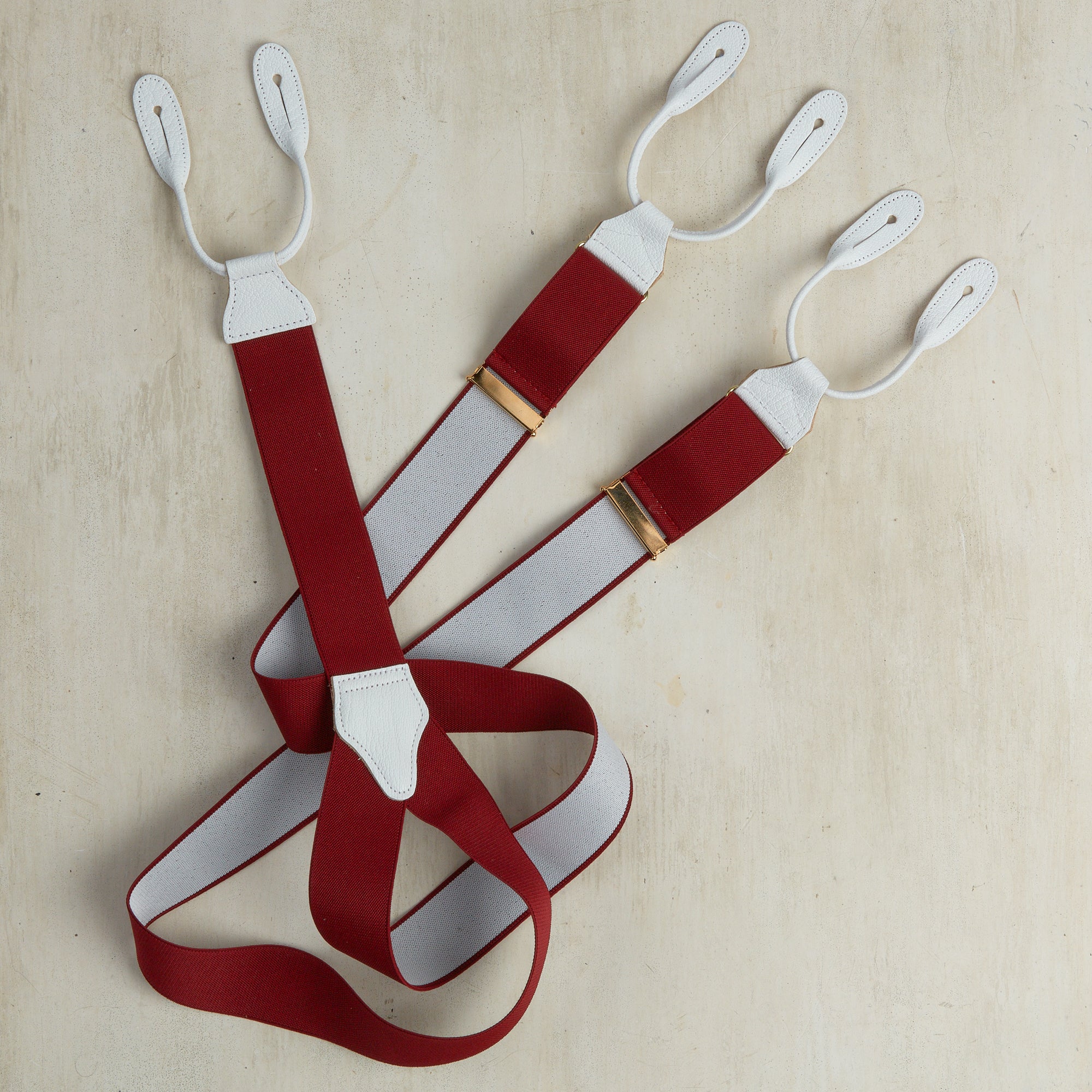 Cotton Elastic Braces In Burgundy