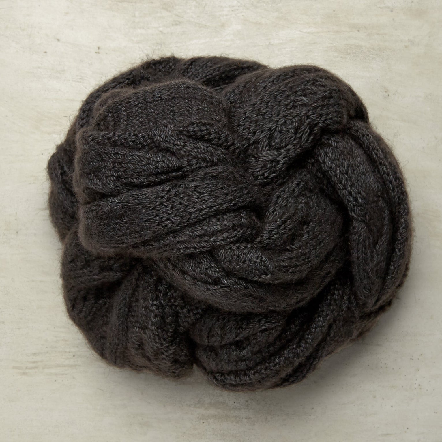 Muskox And Merino Cable Scarf In Grey