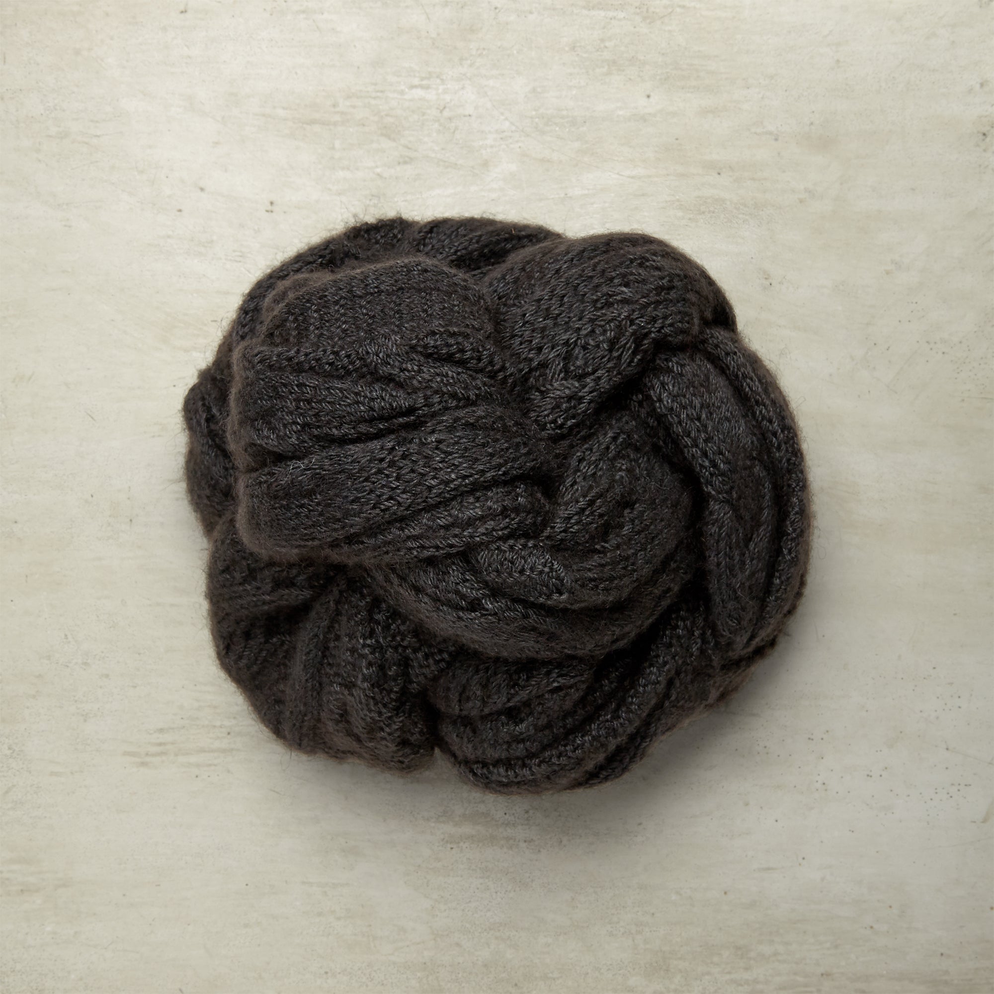 Muskox And Merino Cable Scarf In Grey