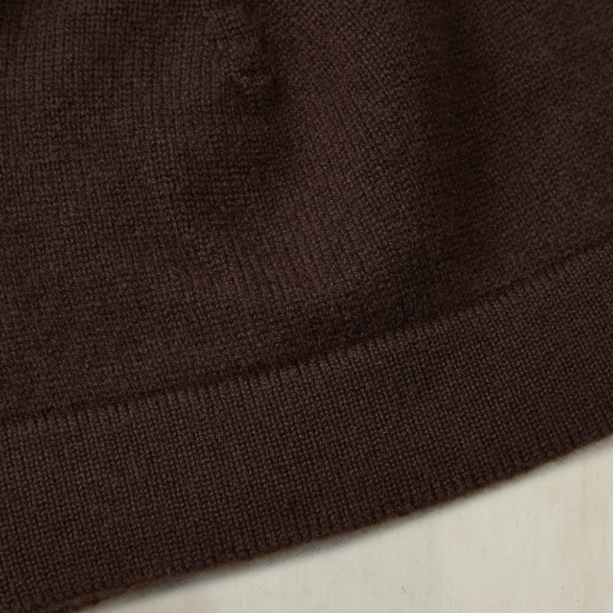 Cashmere Knitted Beanie In Dark Brown