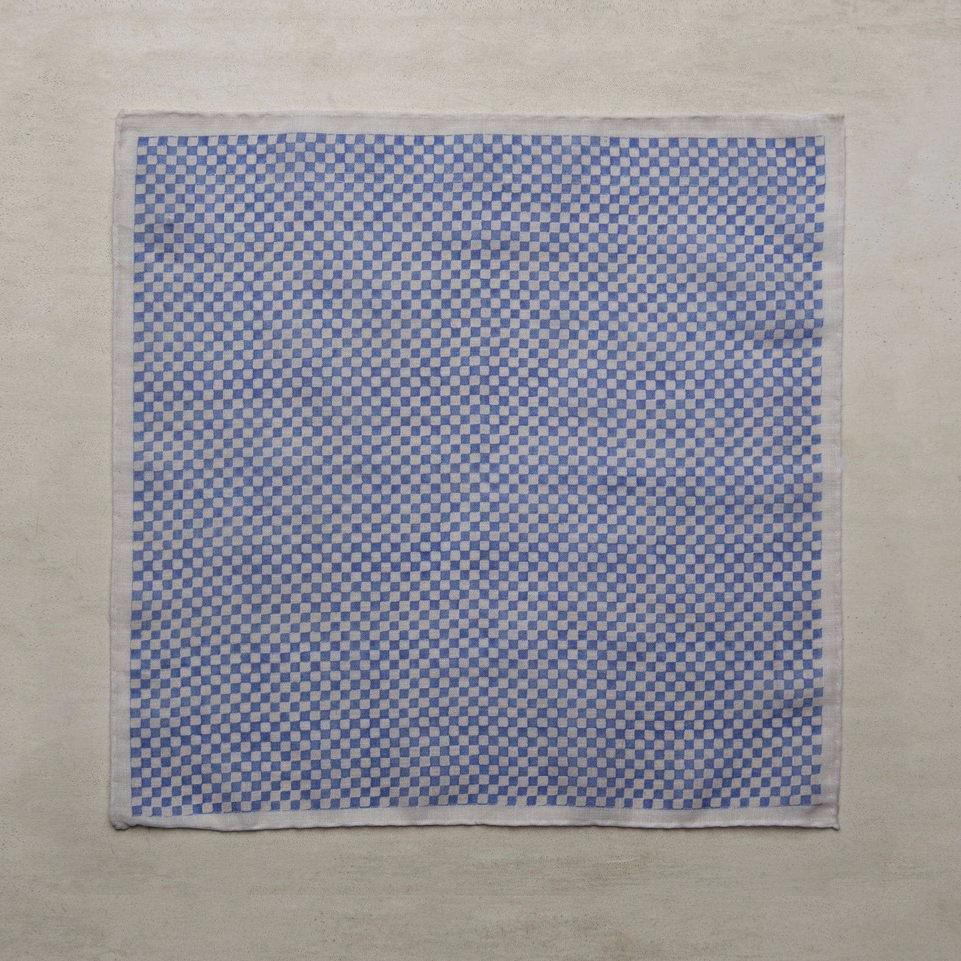 Cotton Pocket Square Mini Check Sky