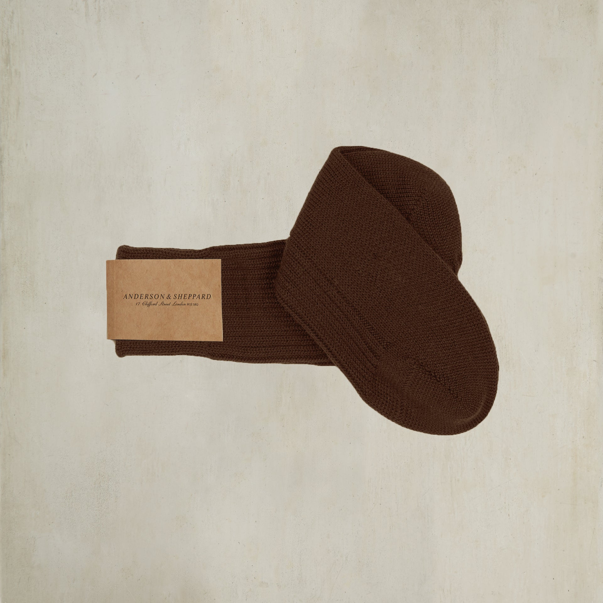 Thick Woollen Rib Socks Chocolate