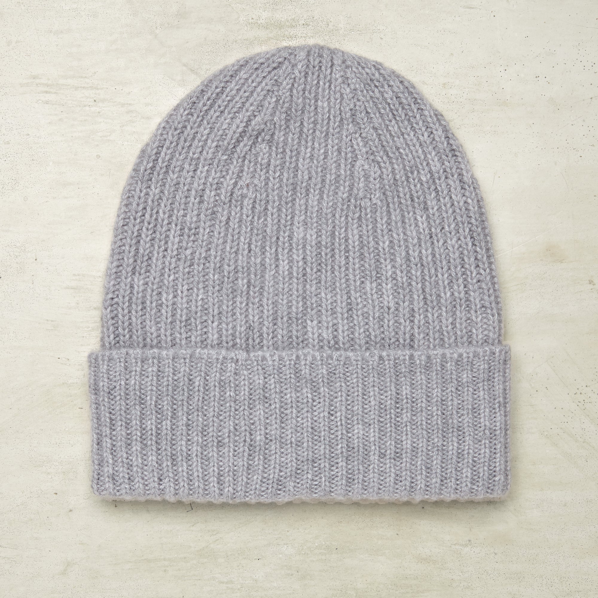 Ribbed Knit Cashmere Hat In Light Grey