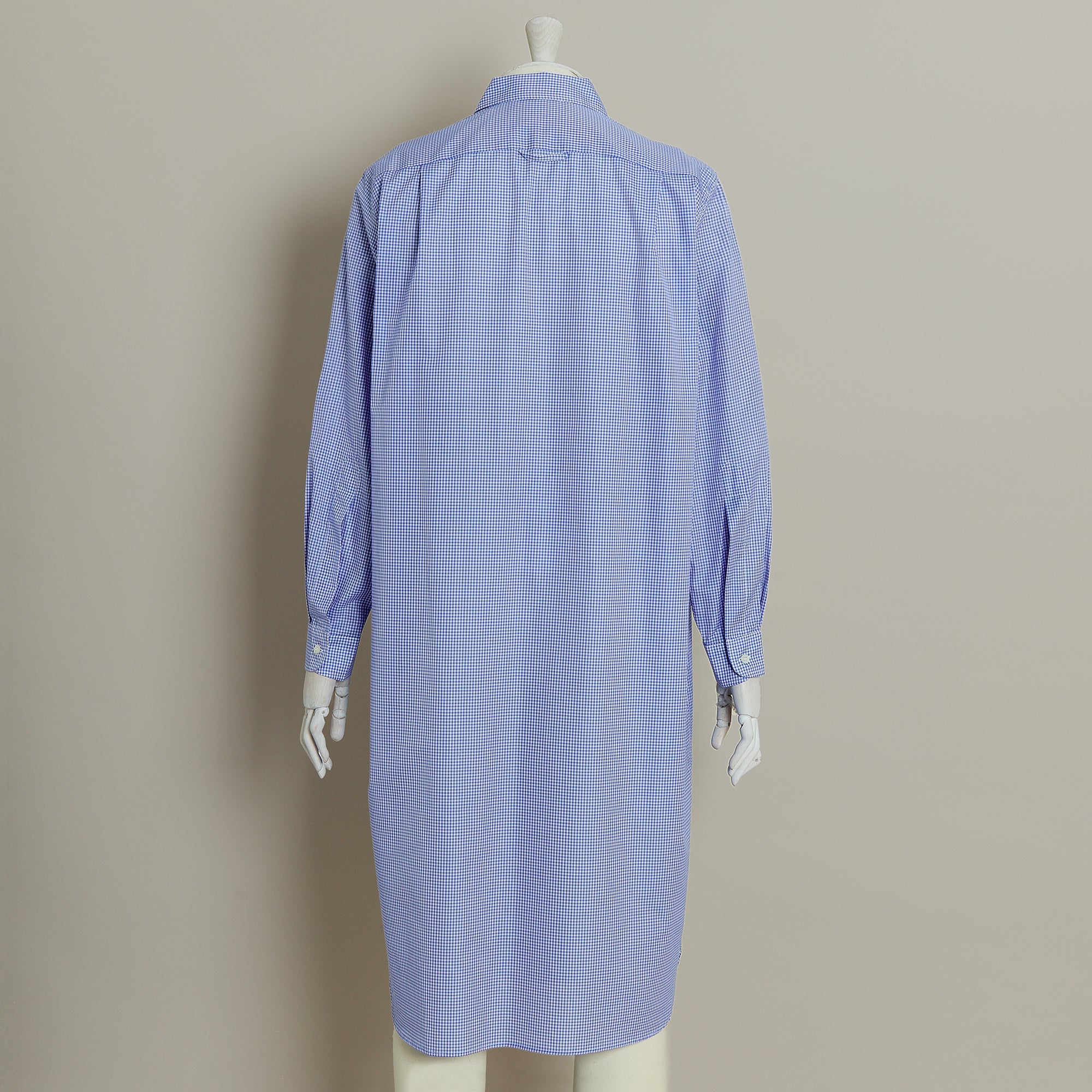 Gingham Check Cotton Nightshirt In Blue