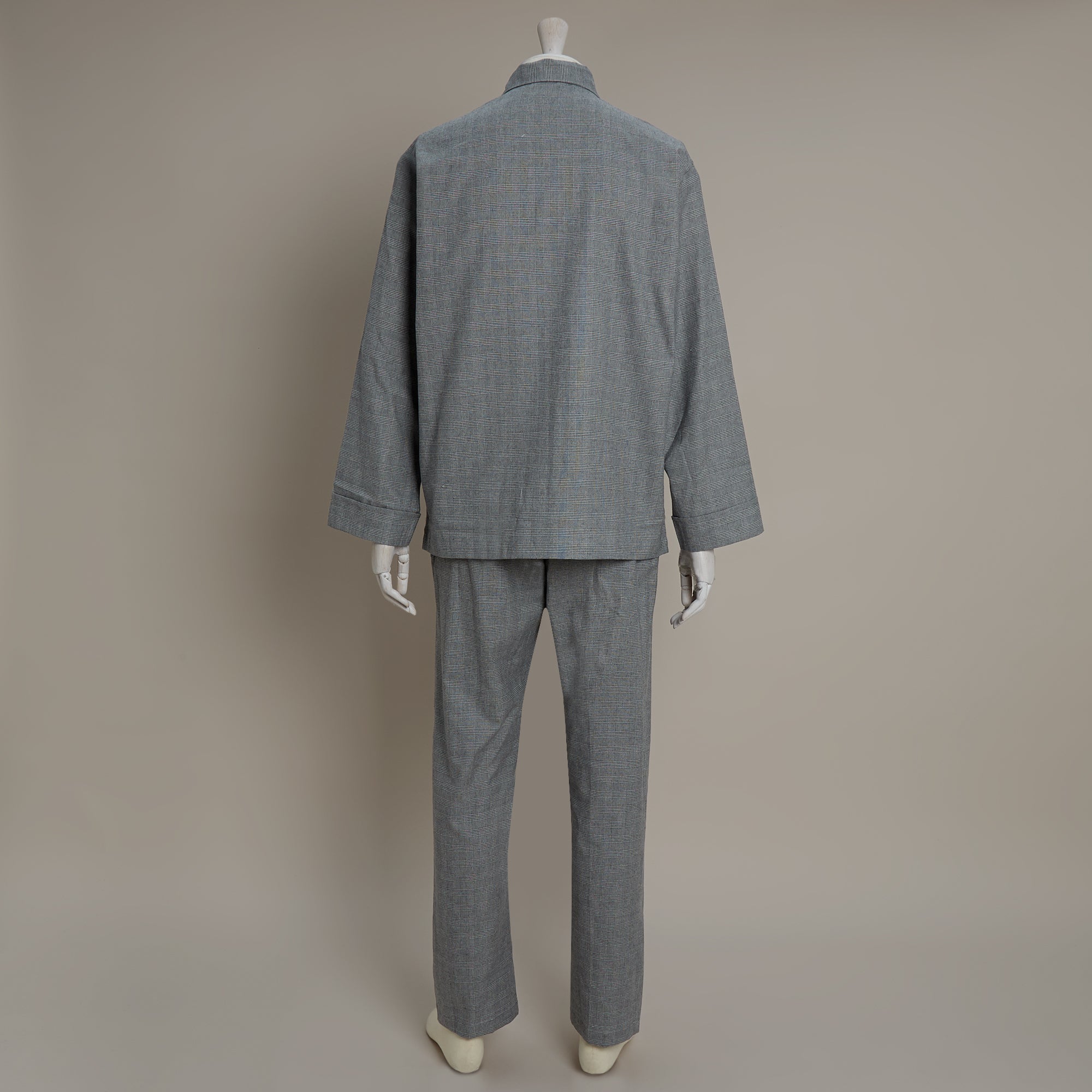 Soft Brushed Cotton Pyjama In Prince Of Wales Check Print In Grey