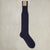 Sea Island Cotton Long Plain Socks In Navy