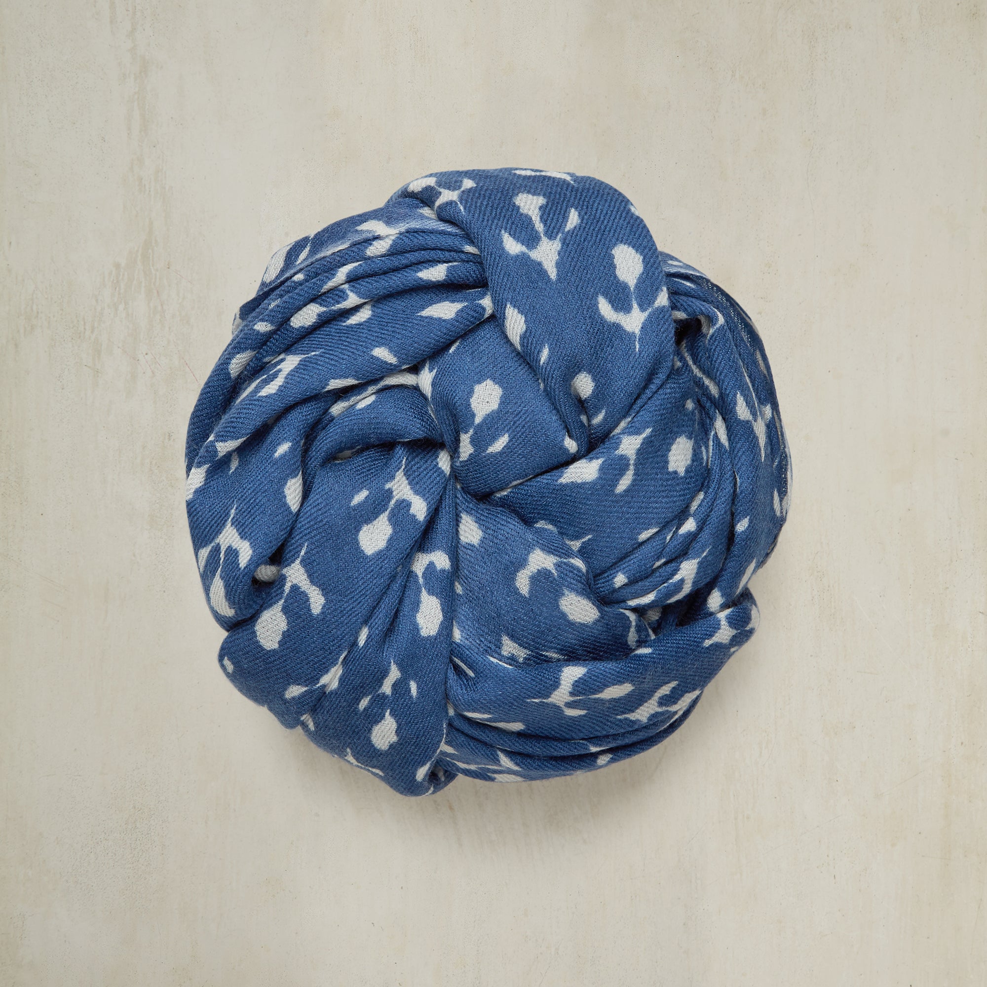 Printed Floral Scarf In Dark Blue