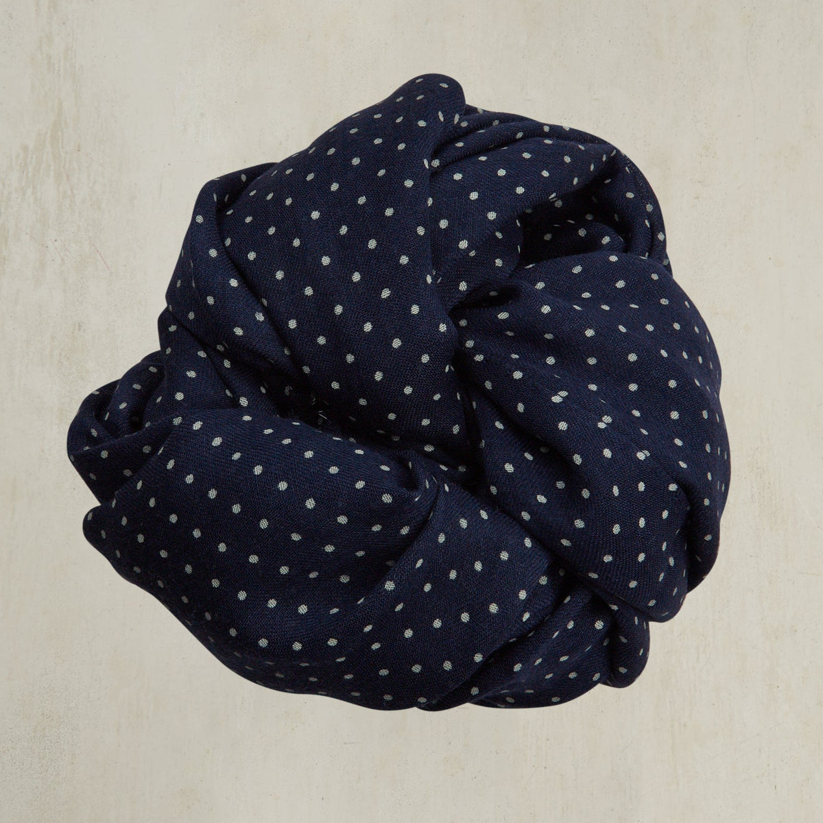 Wool And Cashmere Spotted Scarf In Navy