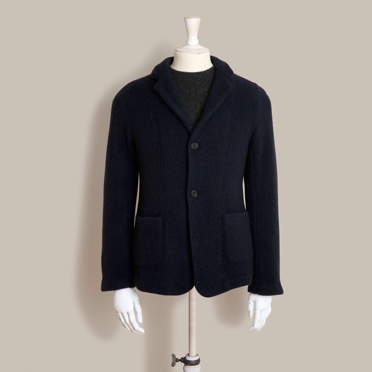 Cashmere Knitted Blazer In Navy