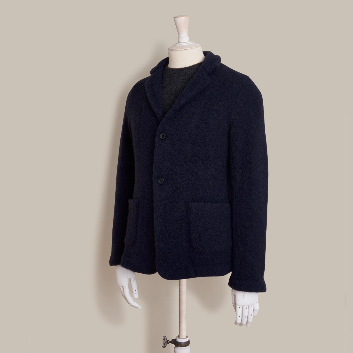 Cashmere Knitted Blazer In Navy