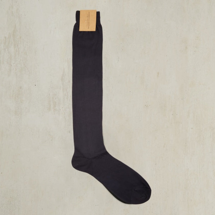 Long Silk Socks In Navy