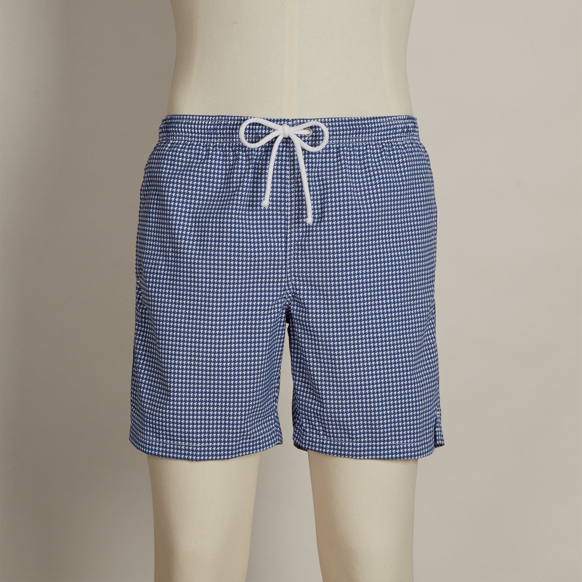 Houndstooth Print Swimming Trunks