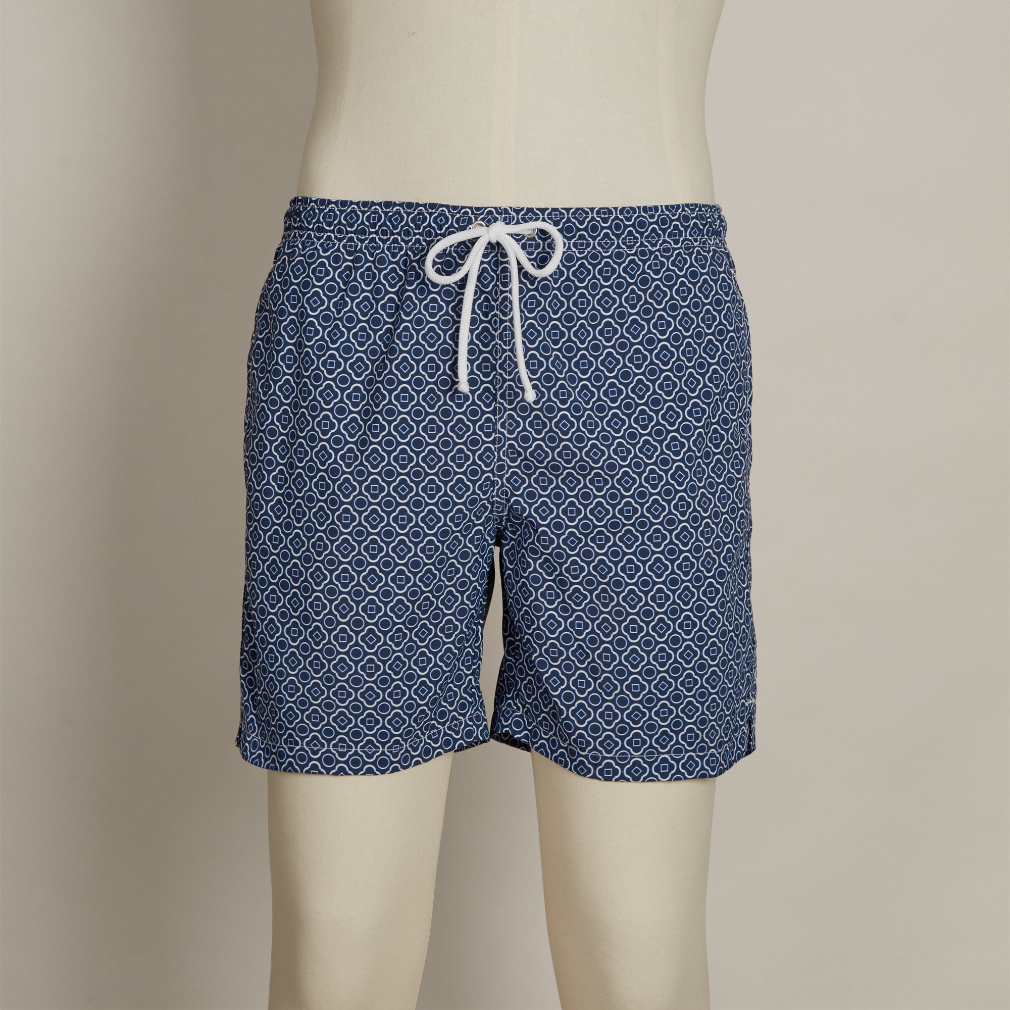 Mosaic Print Swimming Trunks In Navy