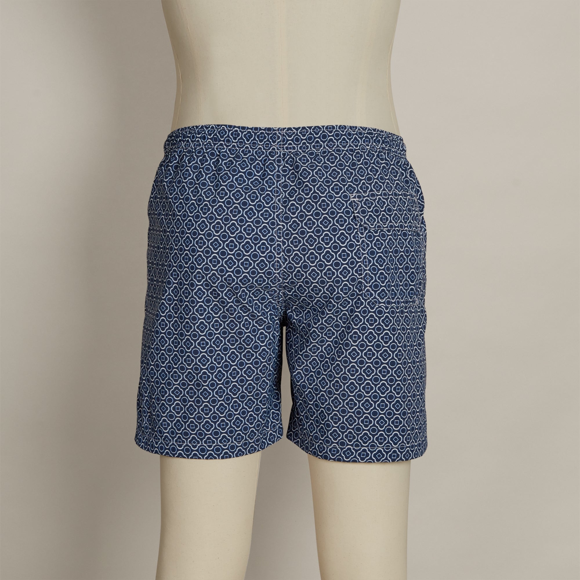 Mosaic Print Swimming Trunks In Navy