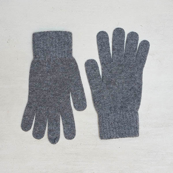 Cashmere Knitted Gloves In Grey