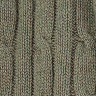 Large Cashmere Cable Knitted Scarf In Olive