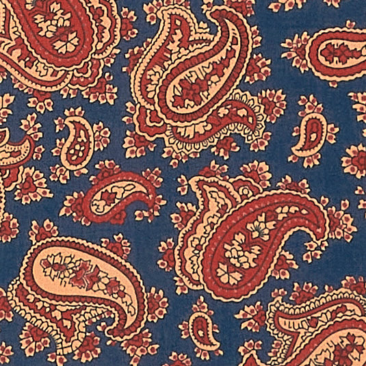 Cotton Paisley Neckerchief In Navy